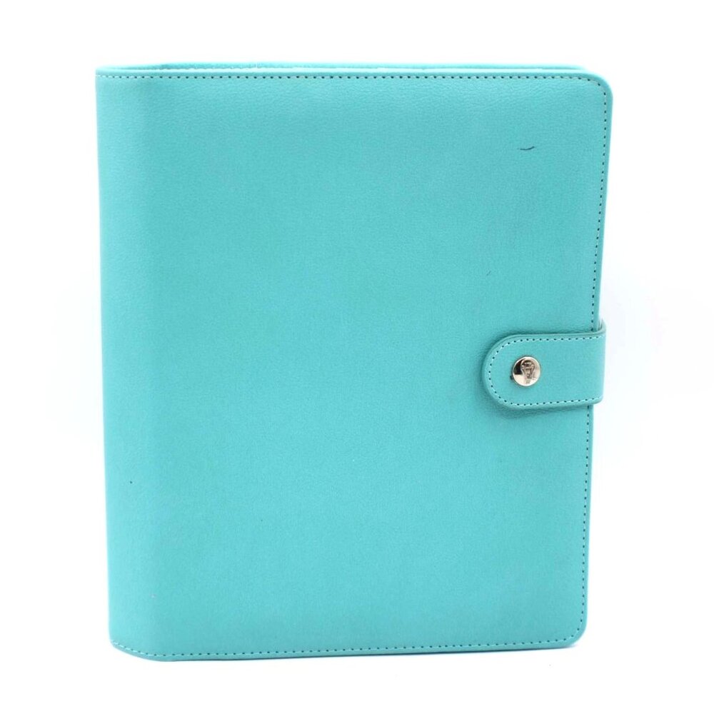 Lux Productivity Turquoise Blue Binder Planner Journal 6-Ring Organizer Snap New